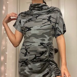 Turtle Neck Dress Camo